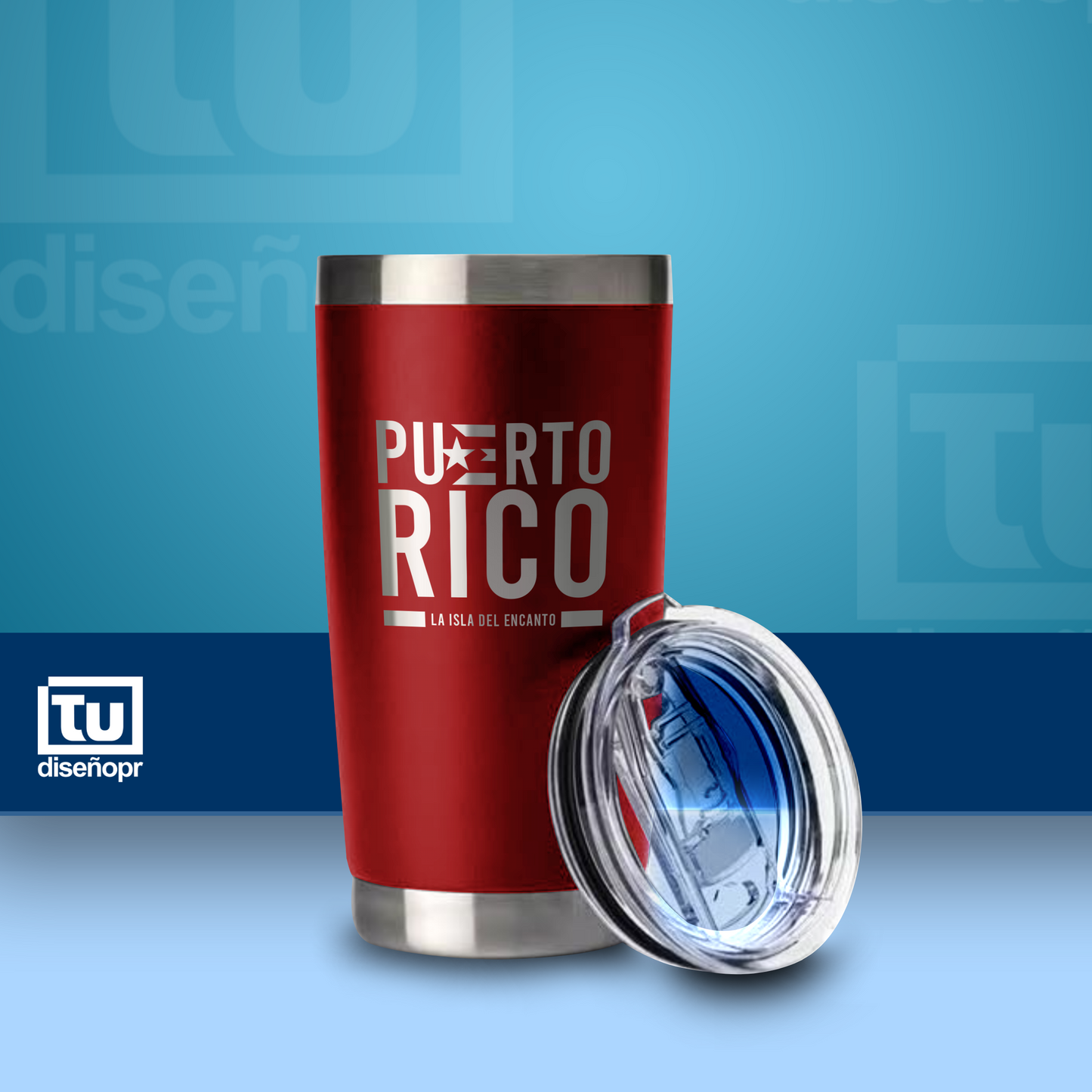Stainless Steel Tumbler 20oz - Puerto Rico (Isla del Encanto)