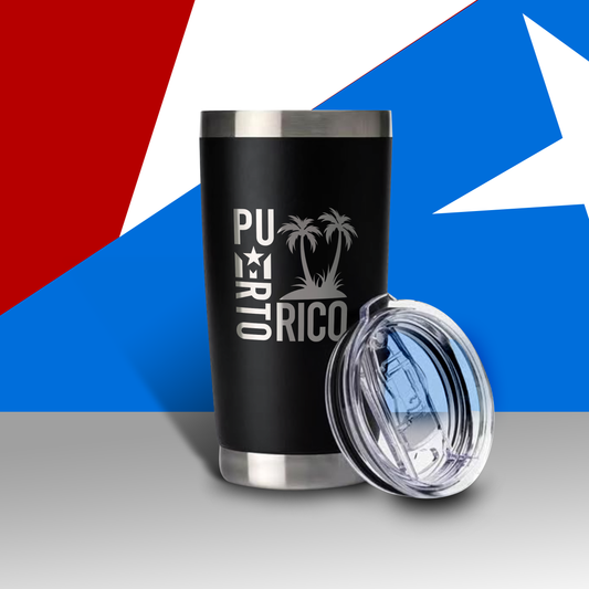 Stainless Steel Tumbler 20oz - Puerto Rico (Palm Tree)