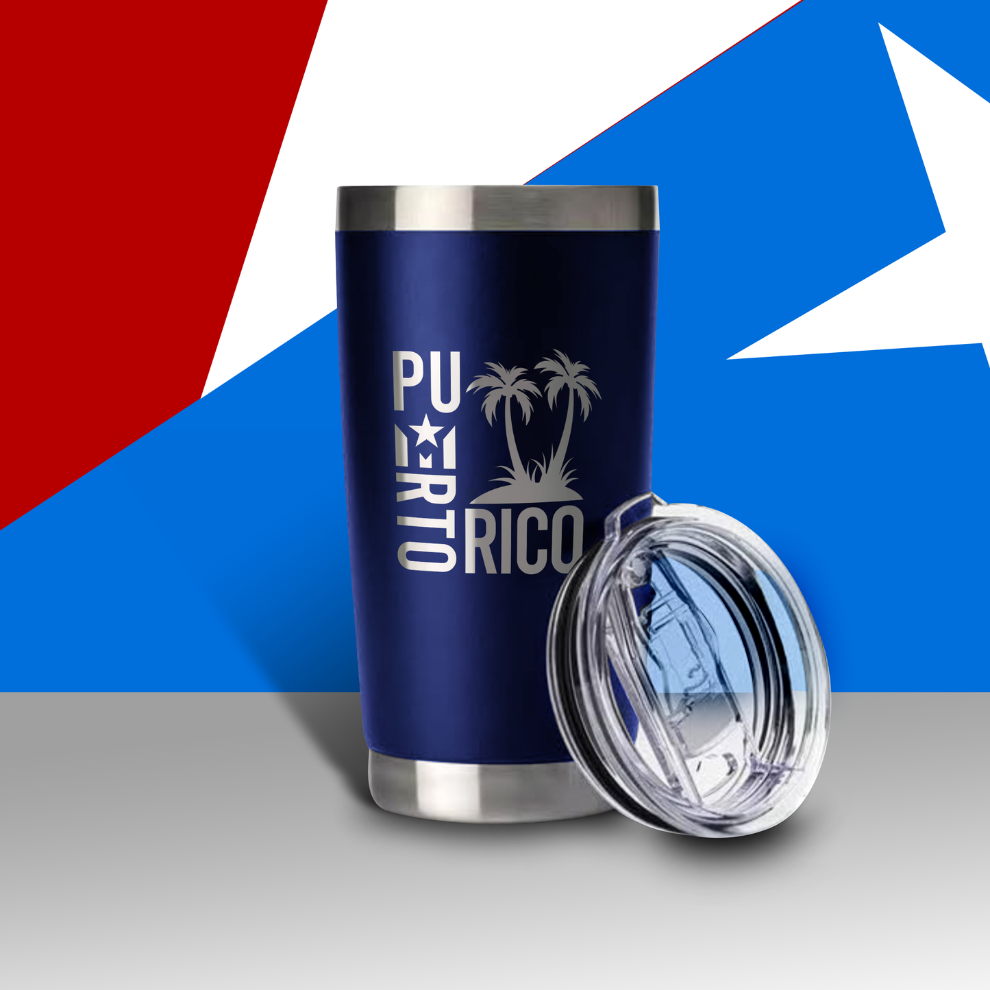 Stainless Steel Tumbler 20oz - Puerto Rico (Palm Tree)
