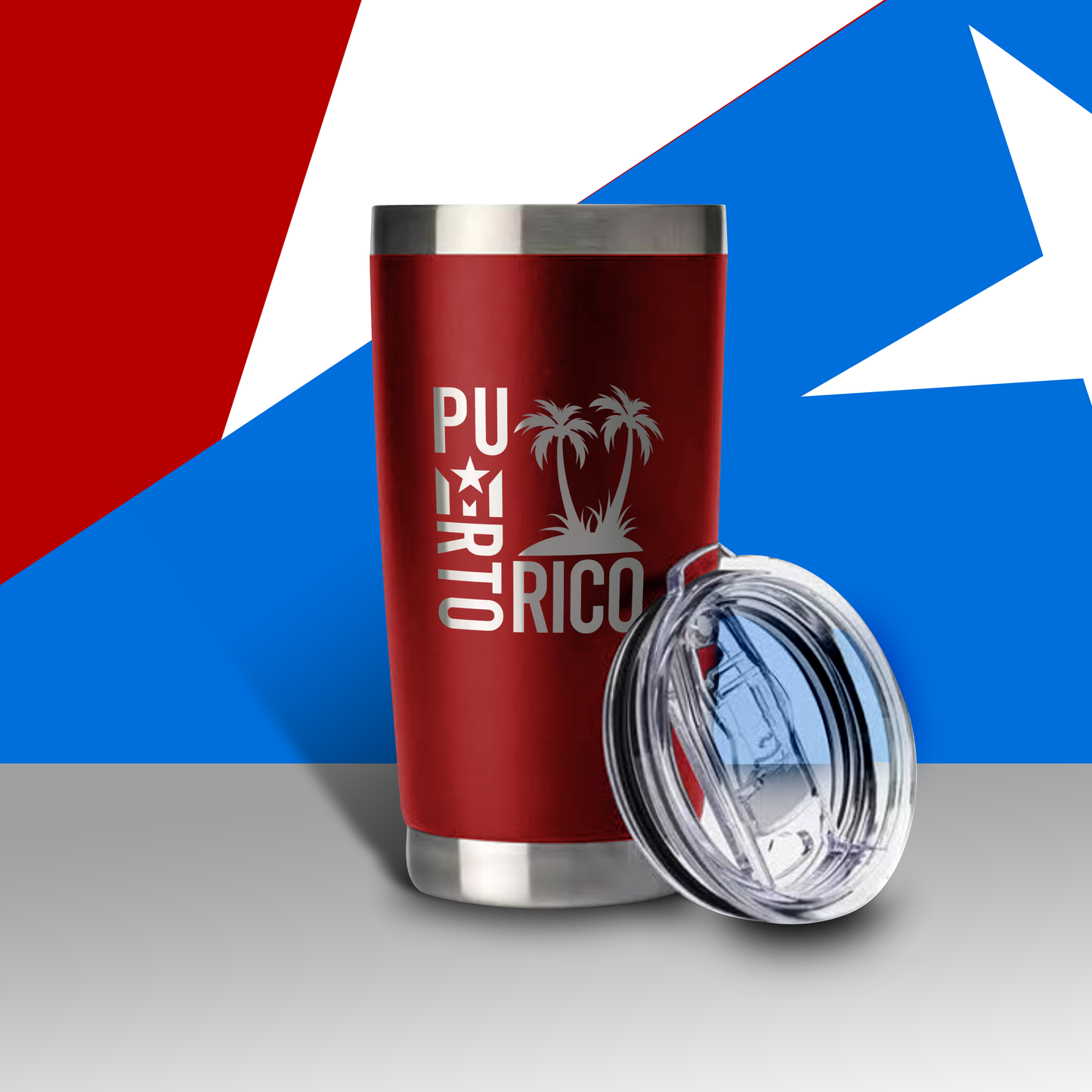 Stainless Steel Tumbler 20oz - Puerto Rico (Palm Tree)