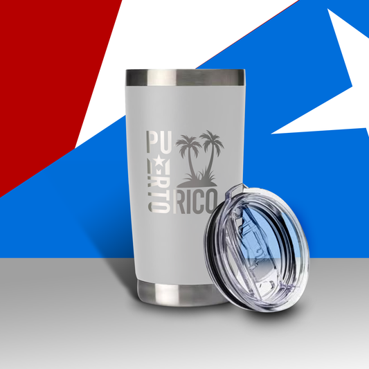 Stainless Steel Tumbler 20oz - Puerto Rico (Palm Tree)
