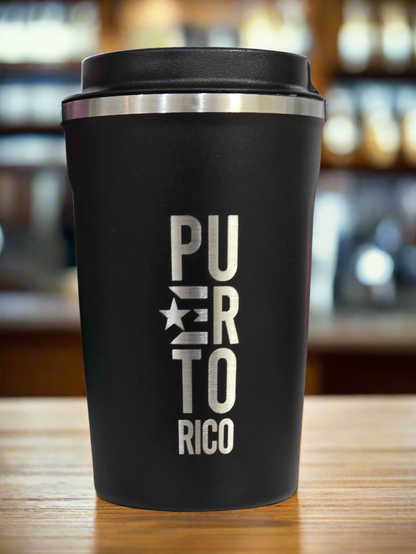 Coffee Tumbler 12oz - Puerto Rico with flag Design