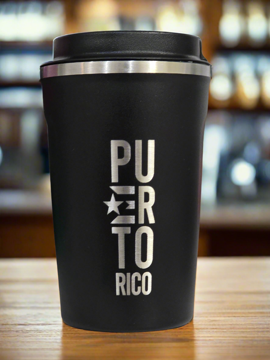 Coffee Tumbler 12oz - Puerto Rico with flag Design