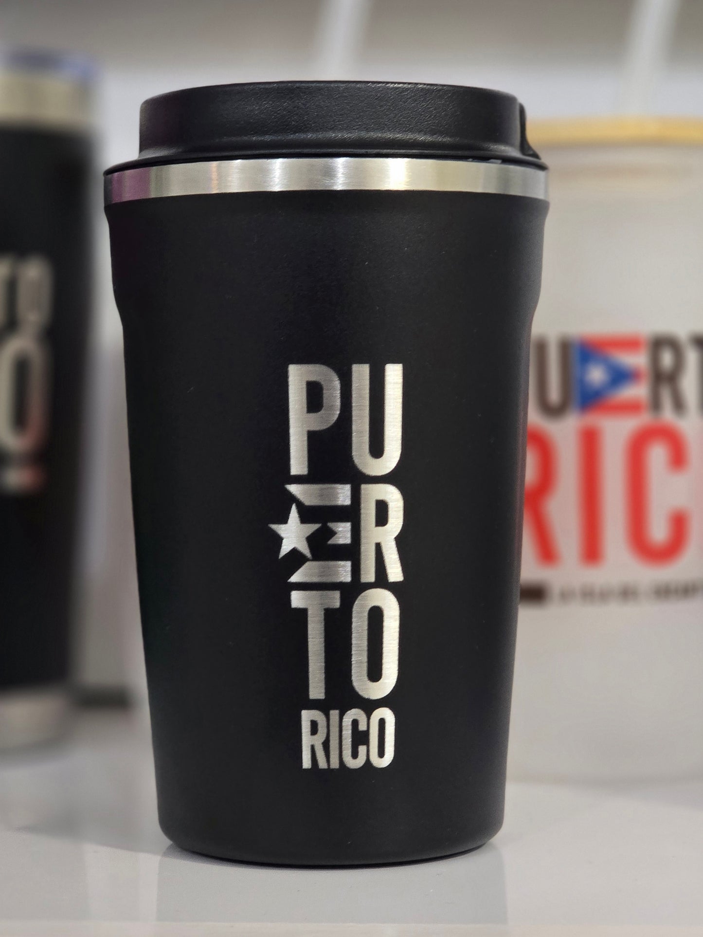 Coffee Tumbler 12oz - Puerto Rico with flag Design