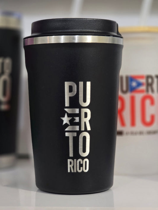 Coffee Tumbler 12oz - Puerto Rico with flag Design