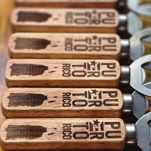 Wood Bottle Opener - Puerto Rico